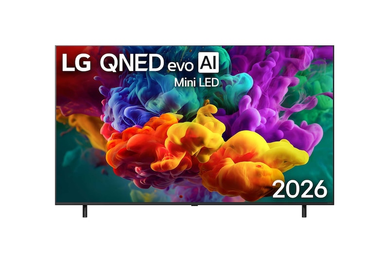 65QNED87BSA — Front view of 65 inch LG QNED evo AI Mini LED QNED87 4K Smart TV 2026 65QNED87BSA